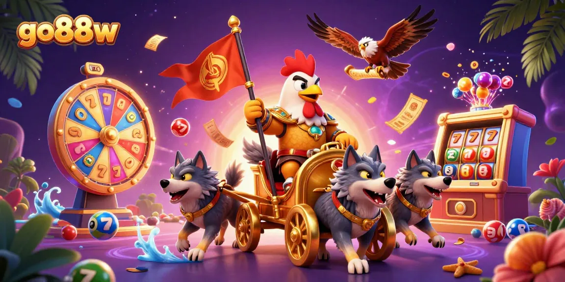 Experience excitement with go88w featuring a rooster warlord and slot games in a dynamic setting