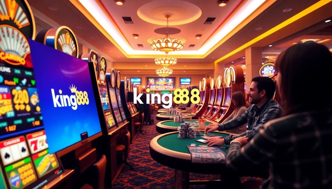 Experience the thrill of online gaming at king88 with vibrant casino visuals.