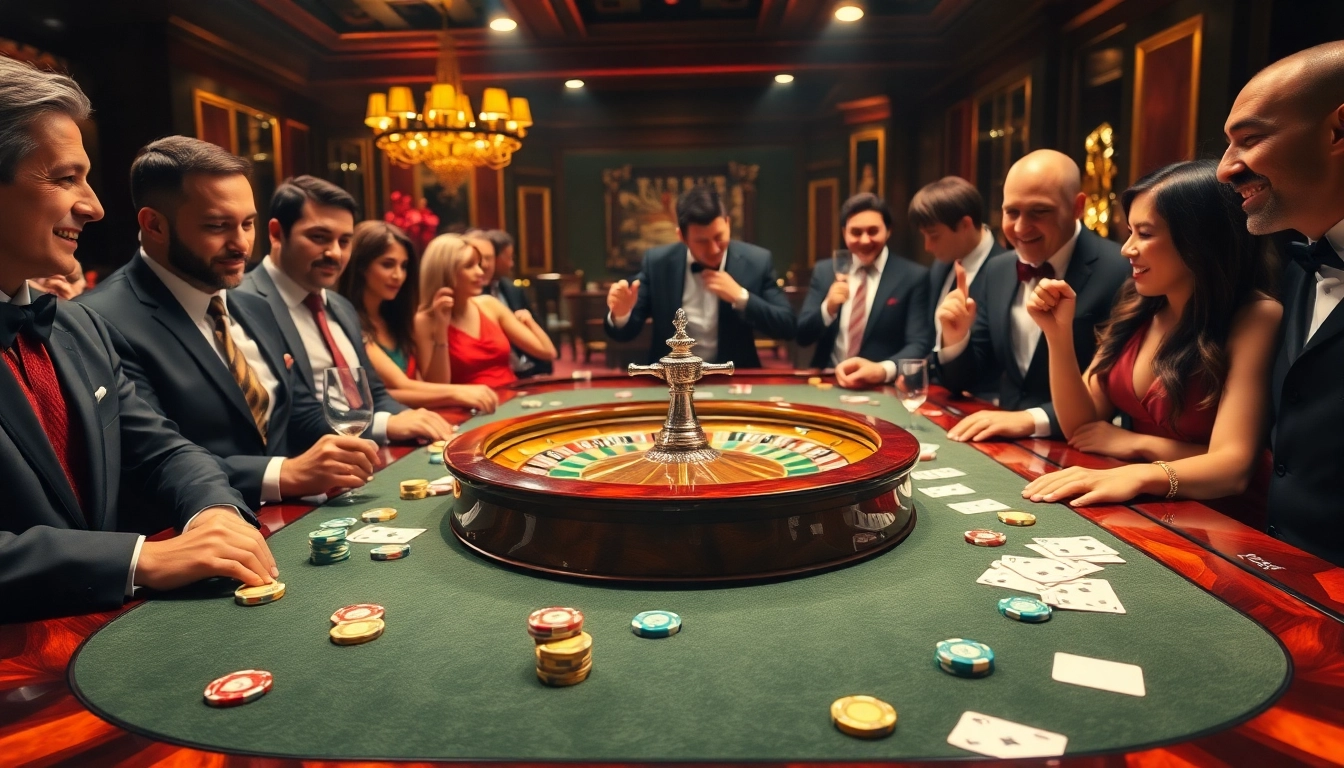 Experience the thrill of gambling at the b52-themed casino table with vibrant chips and cards.