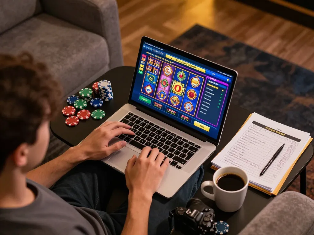 Player engaging with O8's online casino platform for a thrilling gaming experience.