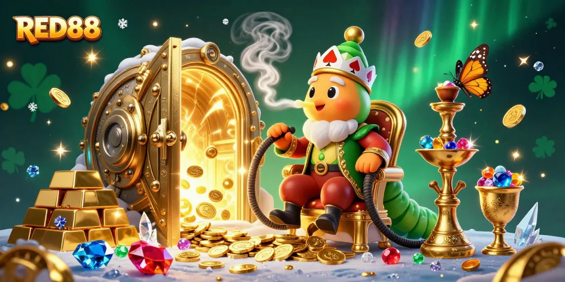 Experience the excitement of RED88 as the caterpillar sultan leads you to treasure with dynamic casino elements.