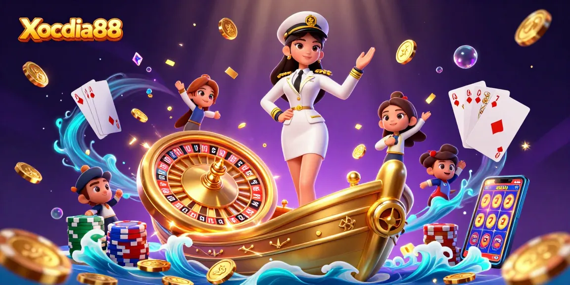 Experience the thrilling games at Xocdia88 with dazzling casino action and vibrant gaming elements.