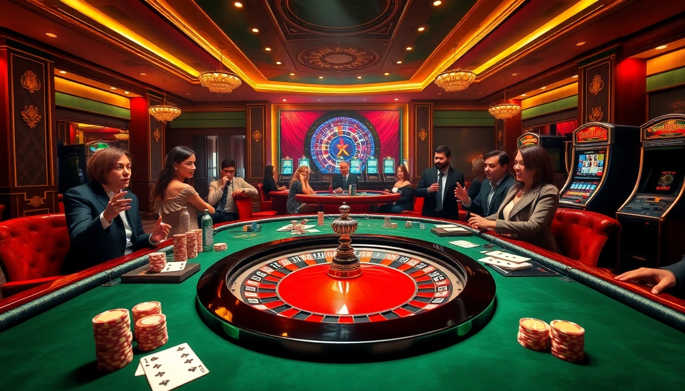 Engage with the excitement of BDTK66 at a luxury casino featuring roulette wheels and poker chips.
