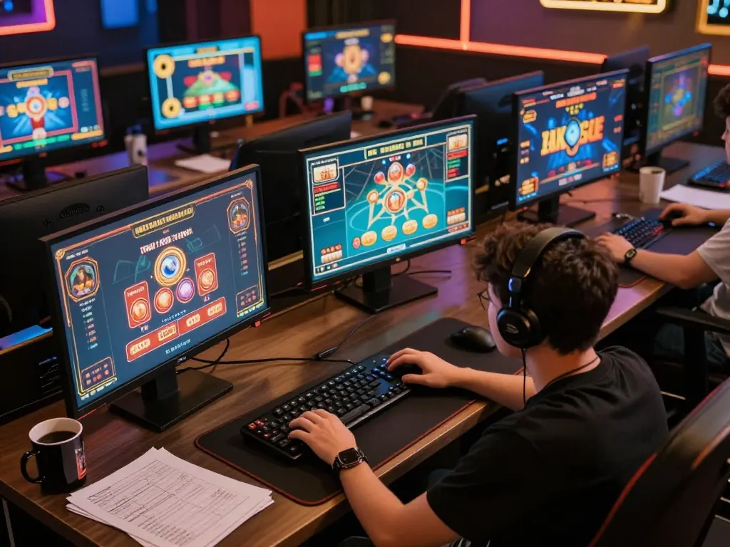 An avid player strategizing their next move on 23win in an engaging online gaming setup with multiple screens.