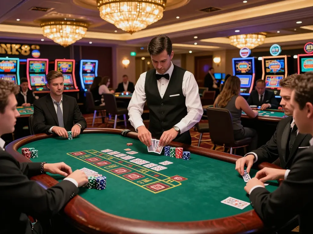 Play blackjack at NK88 with engaging dealers and vibrant gaming atmosphere.