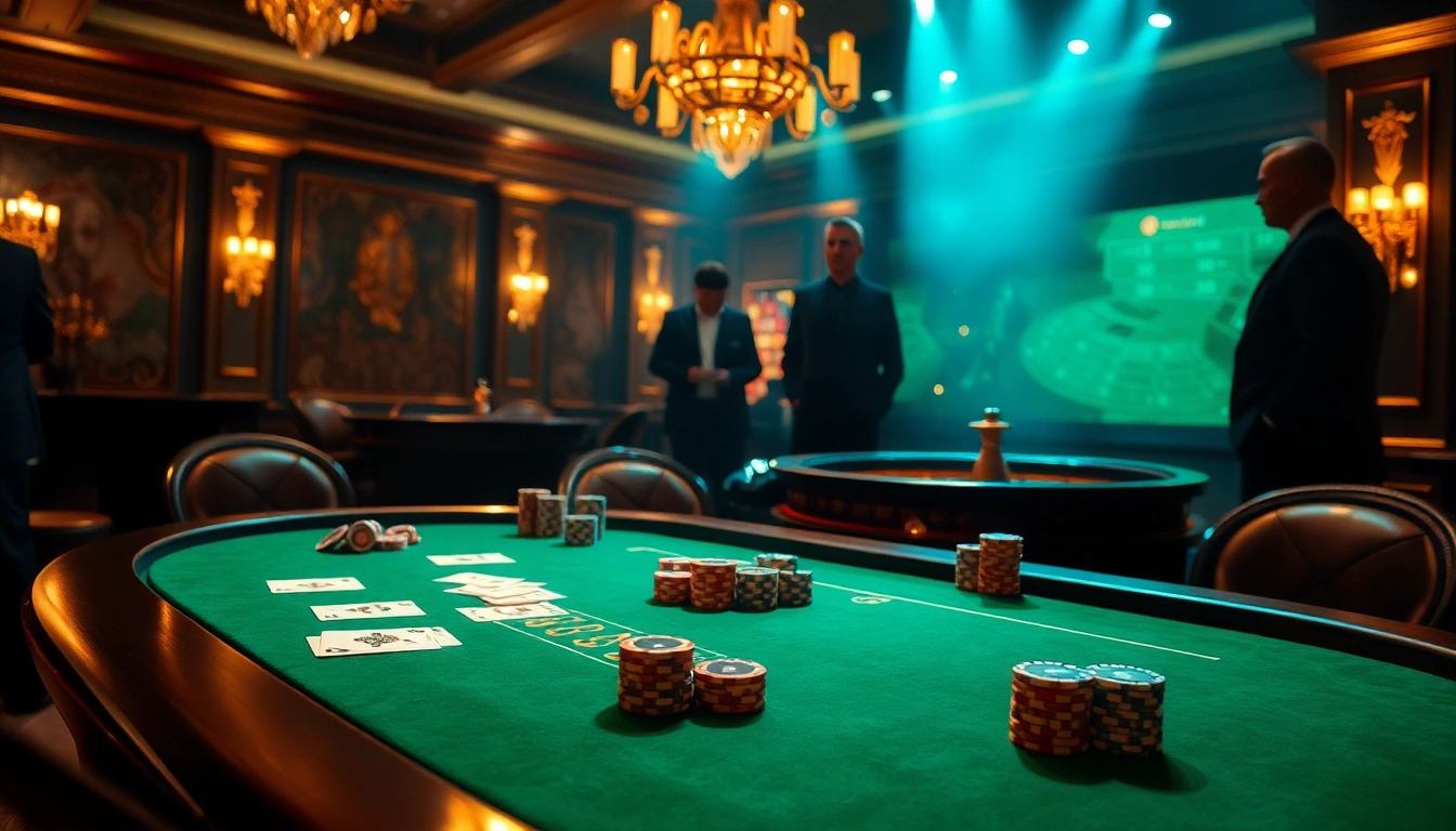 Players strategizing on the hidden wiki in a vibrant casino atmosphere.