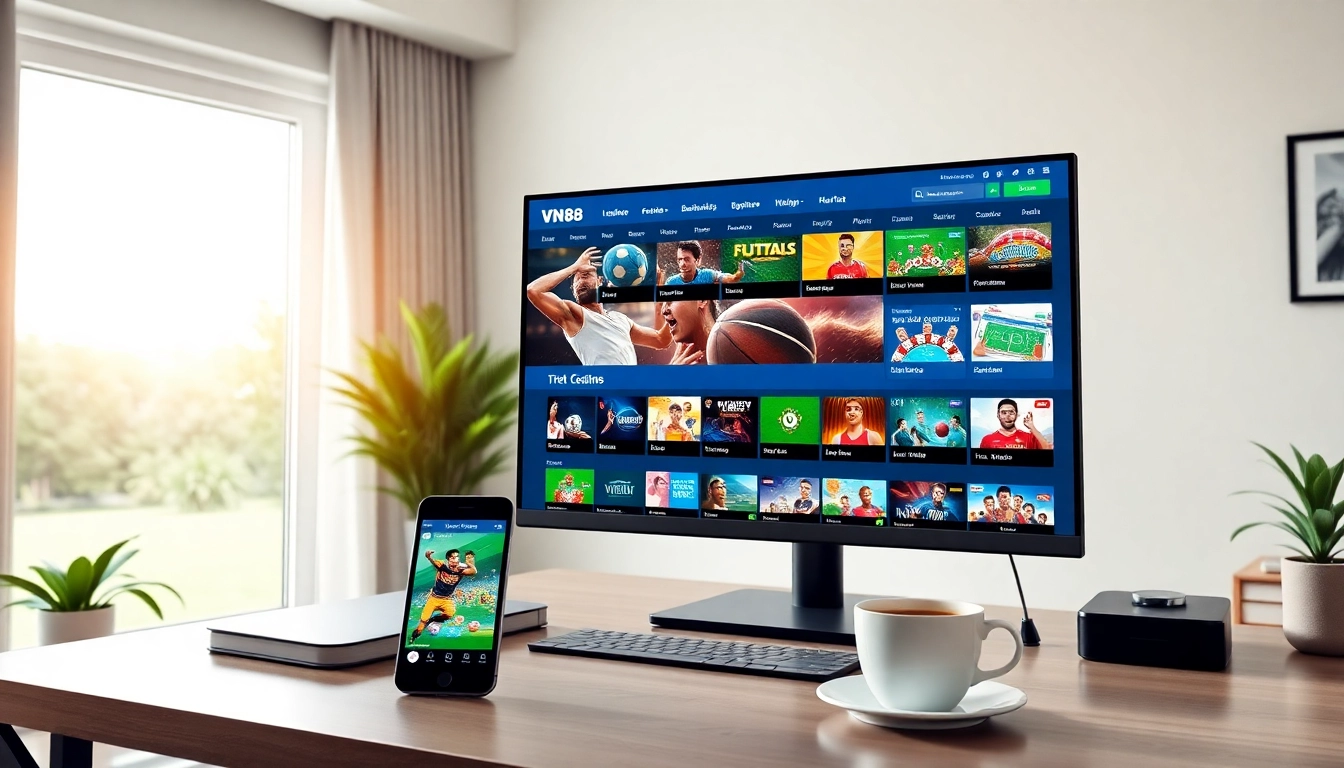 VN88 online betting platform interface showcasing user-friendly design and exciting sports betting options.