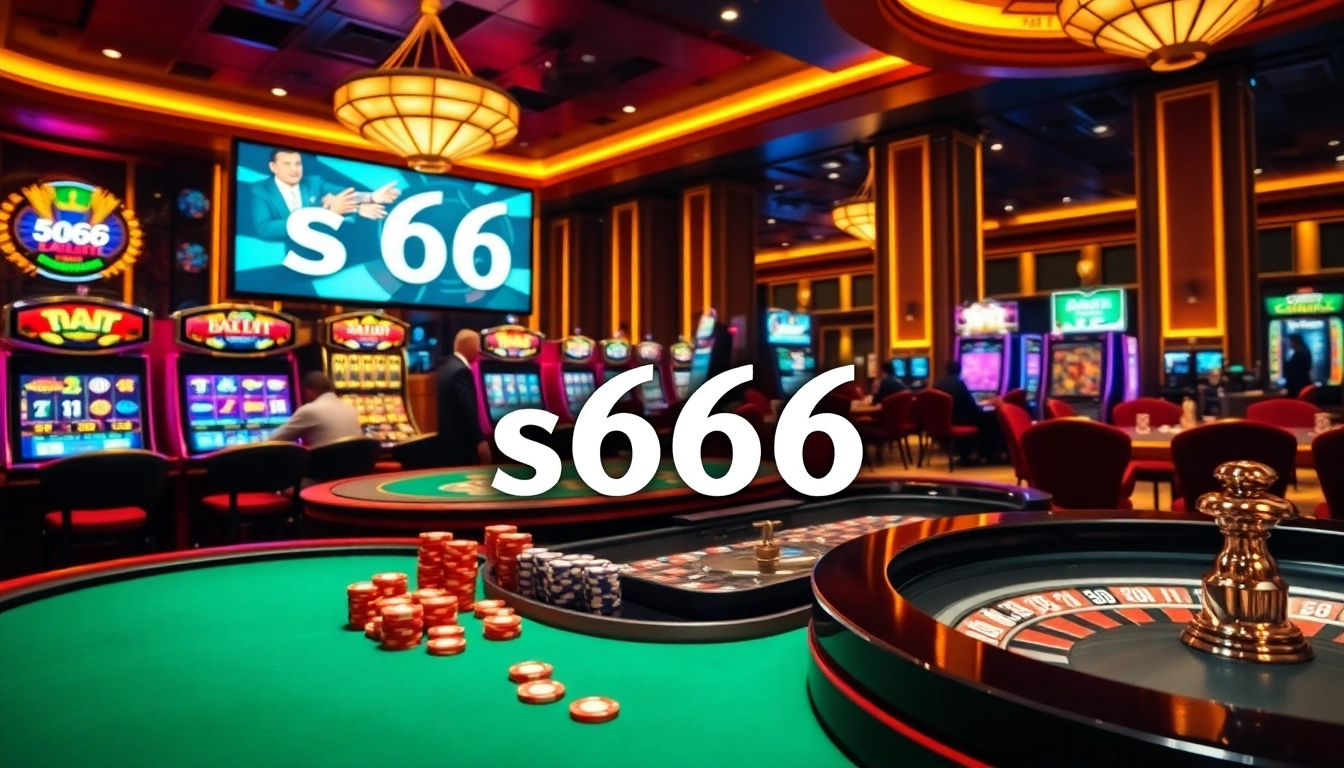 S666 table games showcasing excitement with poker chips and a spinning roulette wheel.