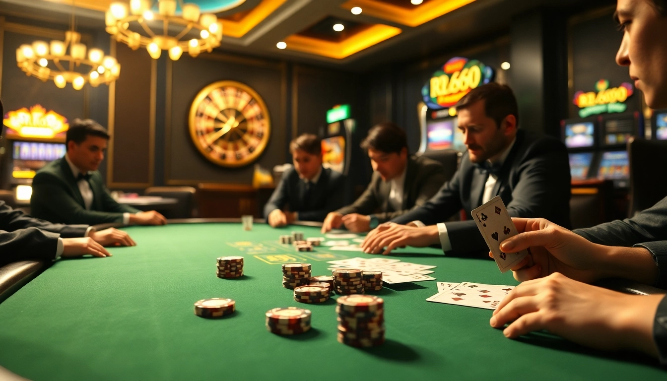 Experience the thrill of RR888 with professional gamblers at a high-stakes poker table.
