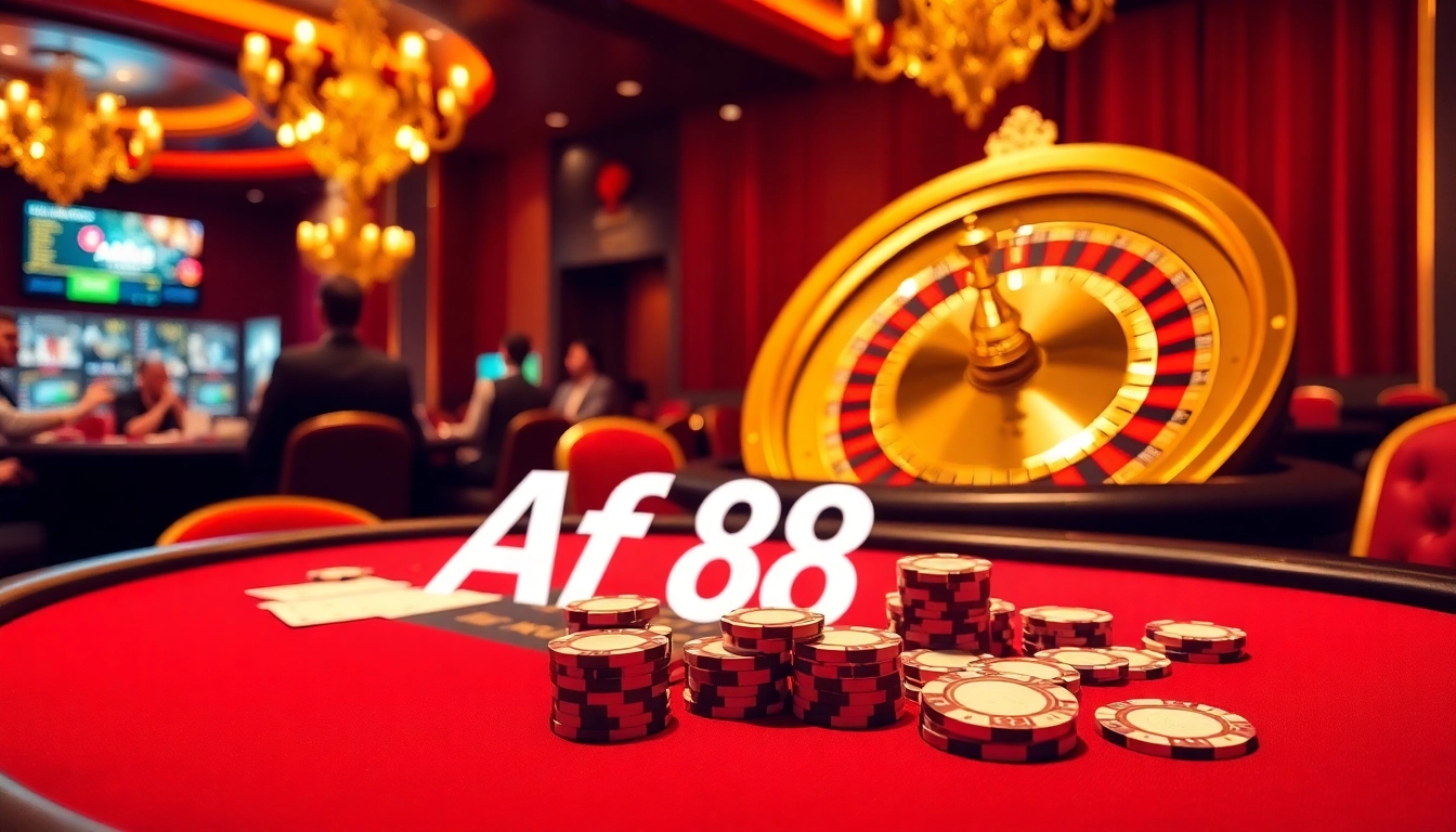 Experience the thrill of gambling with Af88 at a luxurious casino table.
