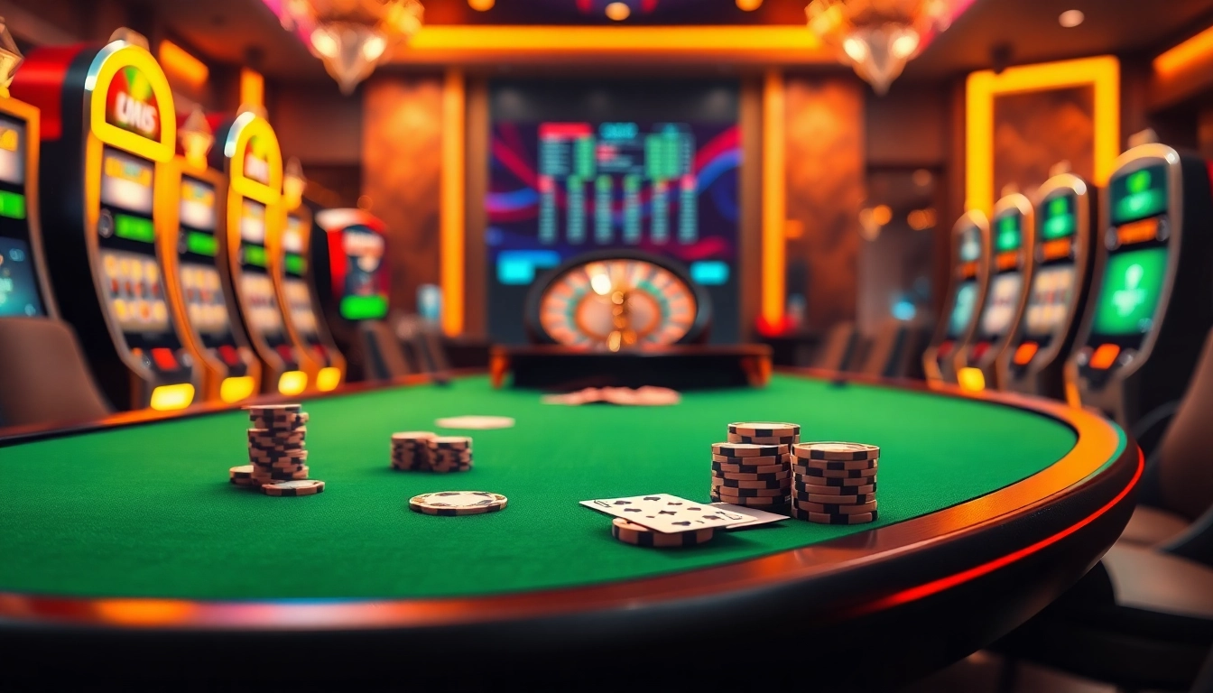 Experience thrilling gameplay at https://lc88.supply/ with vibrant gambling scenes featuring casino tables and modern technology.