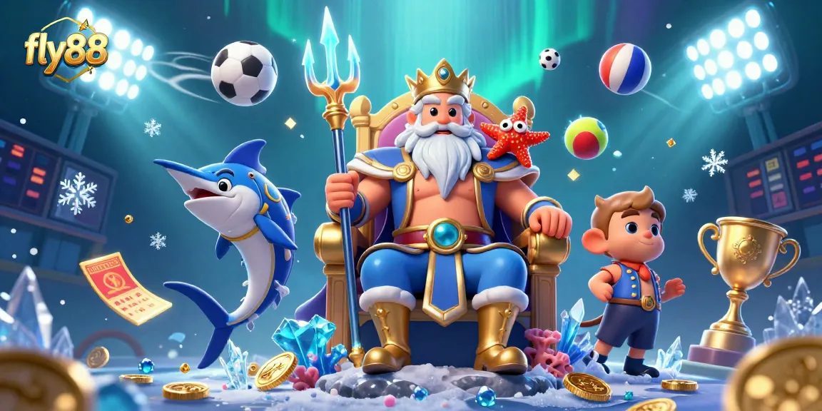 Experience thrilling bets with fly88 featuring Neptune in a vibrant 3D underwater casino.