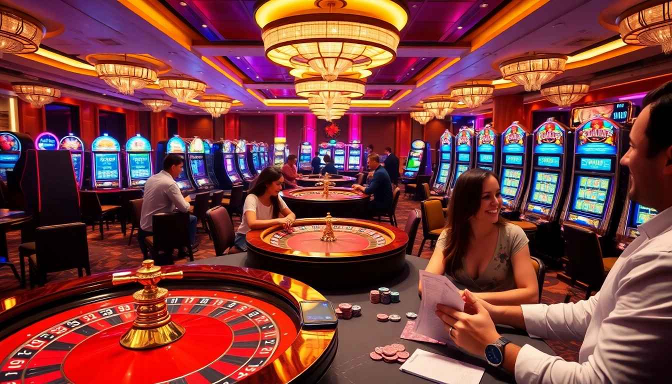 Exciting casino atmosphere showcasing roulette and slots at https://rr88.pizza/, ideal for gamblers.