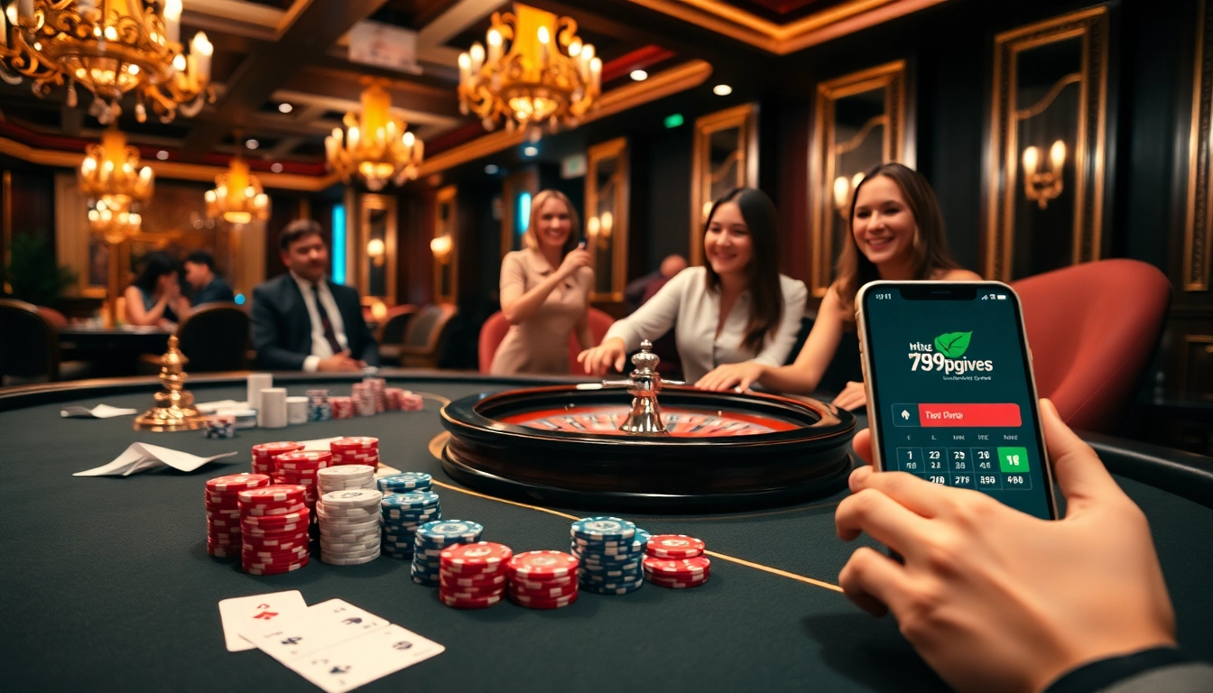 Engage with top games at https://789p.gives/ amidst a vibrant casino atmosphere featuring poker tables.