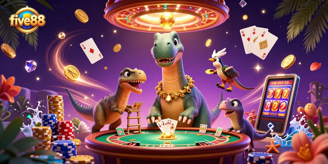 Engage with five88 through vibrant casino gameplay featuring a colossal brontosaurus!