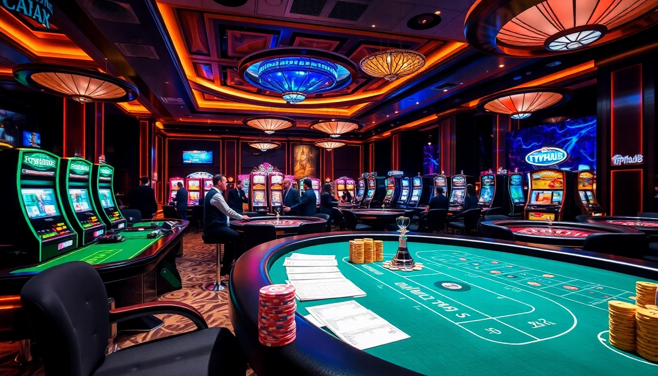 Experience the excitement of Typhu88 with vibrant casino tables and immersive gaming.