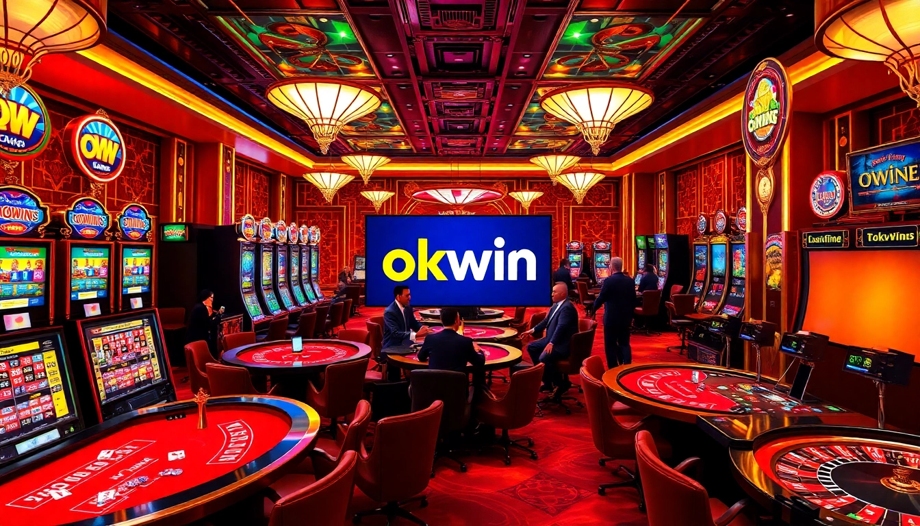 Players enjoying fast-paced games at an elegant casino showcasing okwin gaming experience.