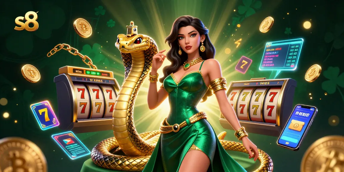 Experience the thrilling slot game excitement at s8 with this vibrant 3D casino illustration.