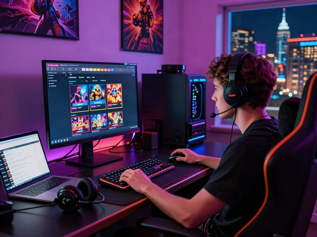 Engaging 11bet online gaming setup with colorful lighting and immersive atmosphere
