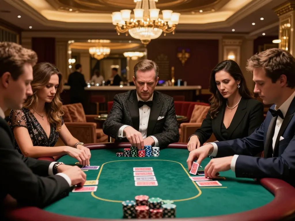Players at a high-stakes game using strategies from https://tx88.rent/ to win at the poker table