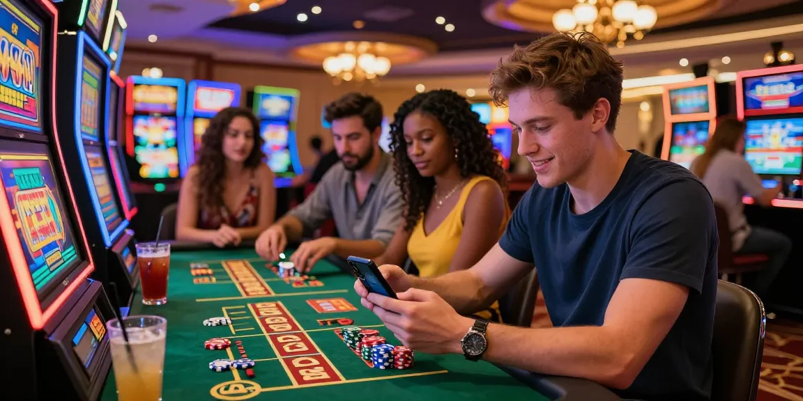 Friends enjoying credit card gaming at a vibrant casino, showcasing instant deposits with https://brcs.co.uk.