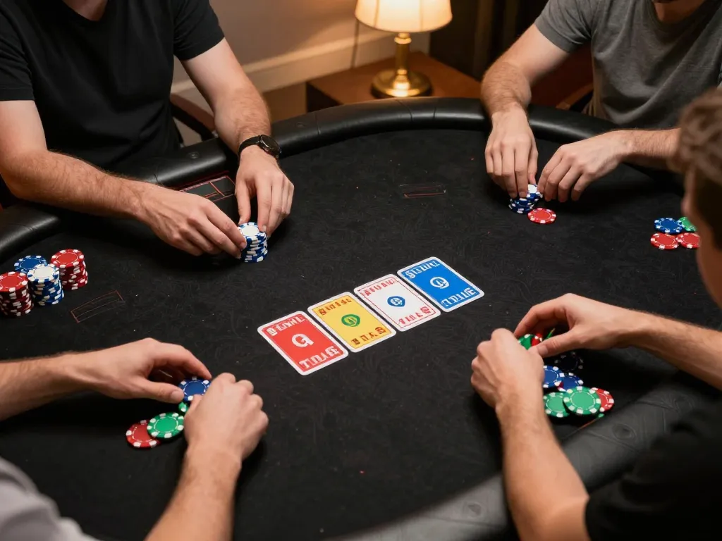 Players engage in high-stakes poker at VS555, showcasing strategy and excitement in online gaming.