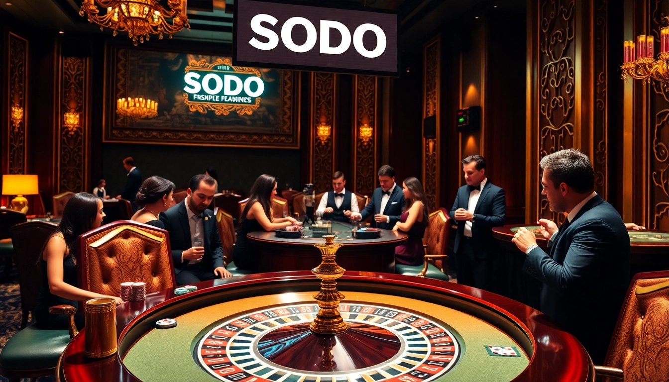 SODO Casino vibrant atmosphere showcasing poker action and roulette excitement.