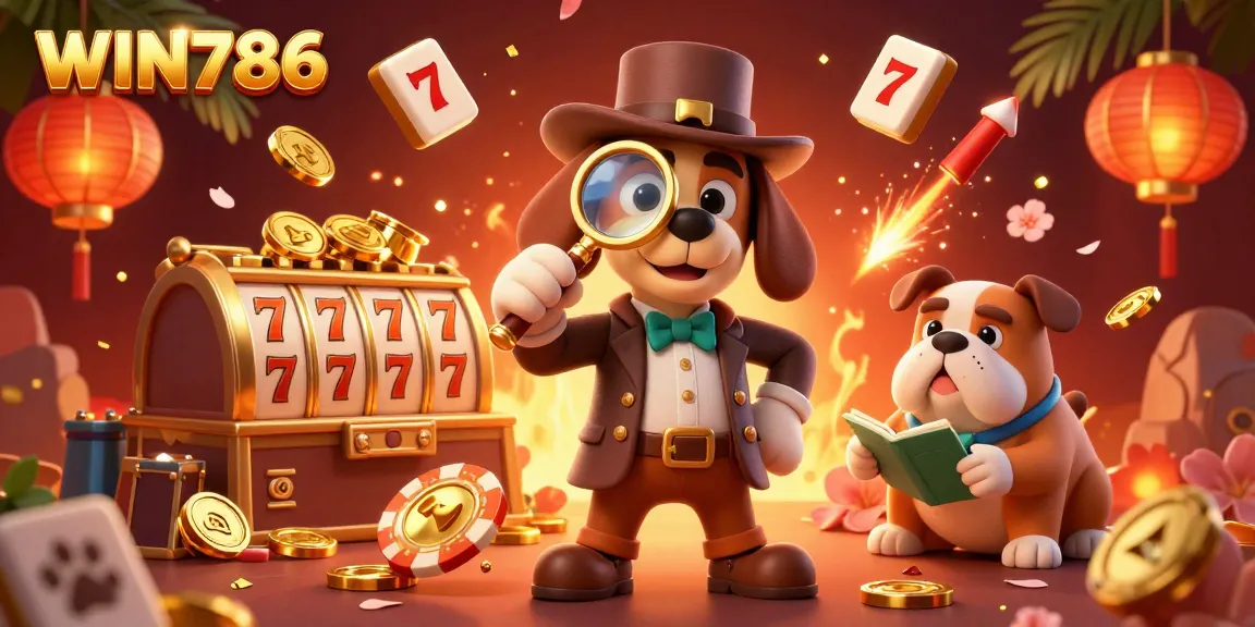 Engage in thrilling gameplay at WIN786 with our detective duo uncovering treasure amidst exciting casino elements.