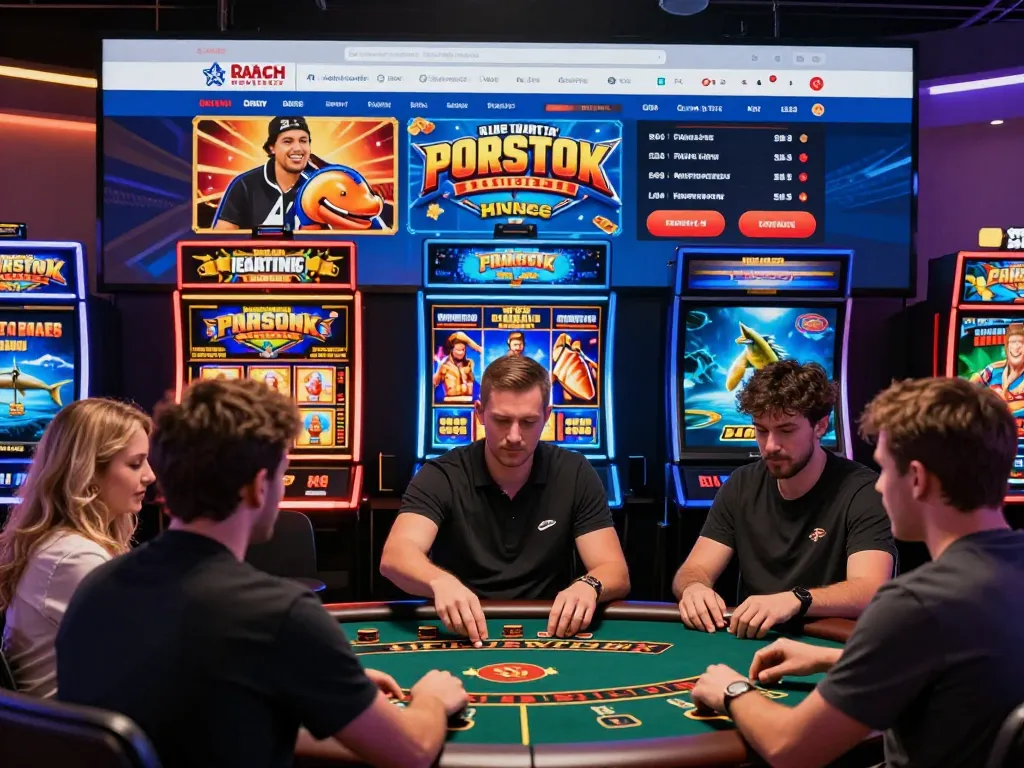 73H online gambling scene with players enjoying diverse games and vibrant interface.