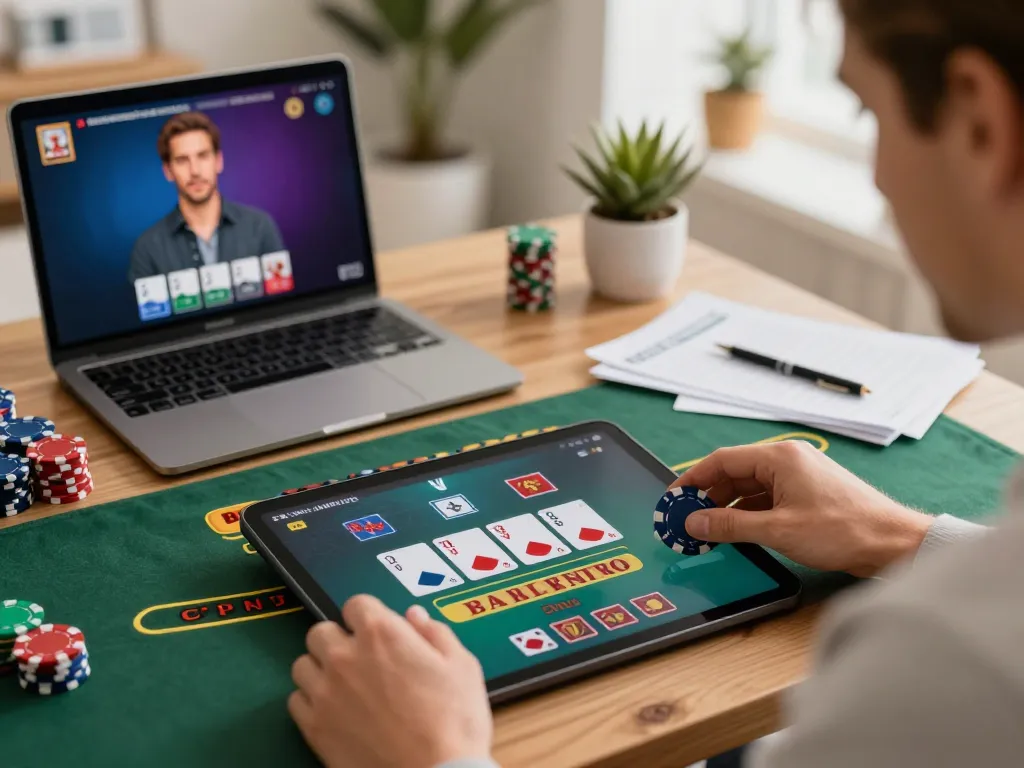 SX88 casino user enjoying live dealer blackjack on tablet with betting chips in hand