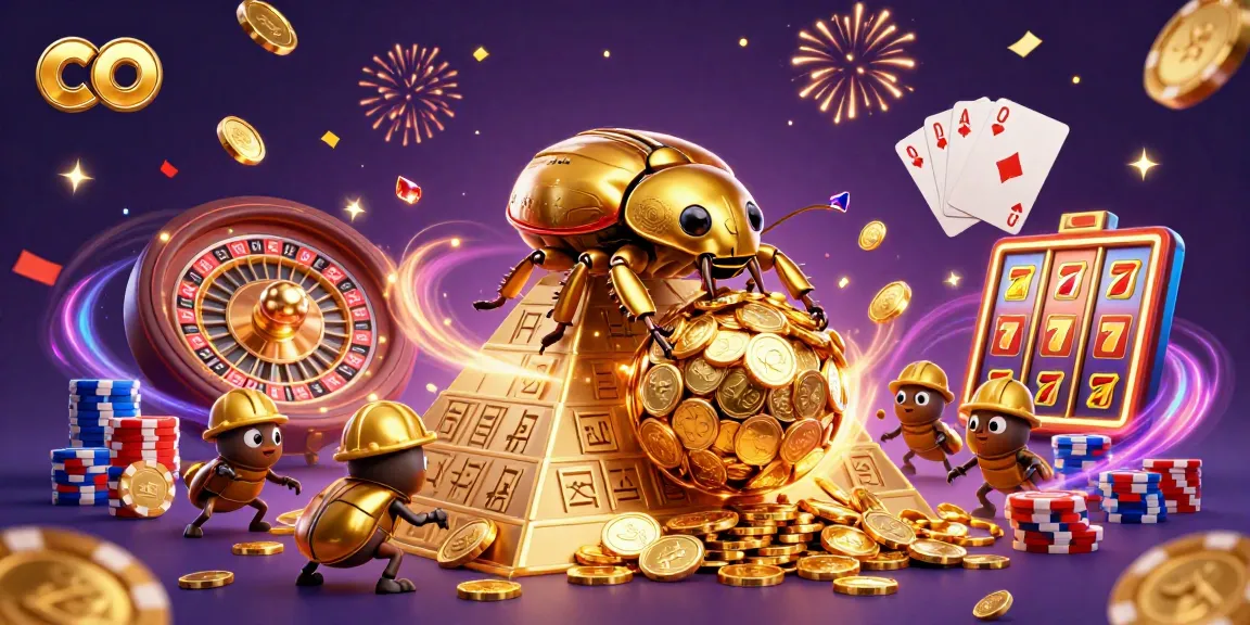 Spin and win at co's top crypto casinos with our vibrant 3D casino illustration!