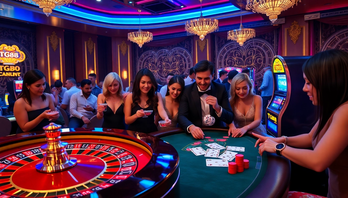 Experience the electrifying atmosphere of TG88 casino with vibrant tables and thrilling games.