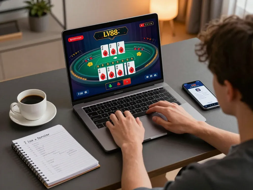 Play dynamic live dealer blackjack at LV88 in a cozy home environment.