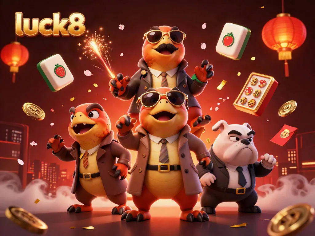 Luck8 raptors at a VIP casino lounge with golden elements and lively decorations for an engaging gambling scene.