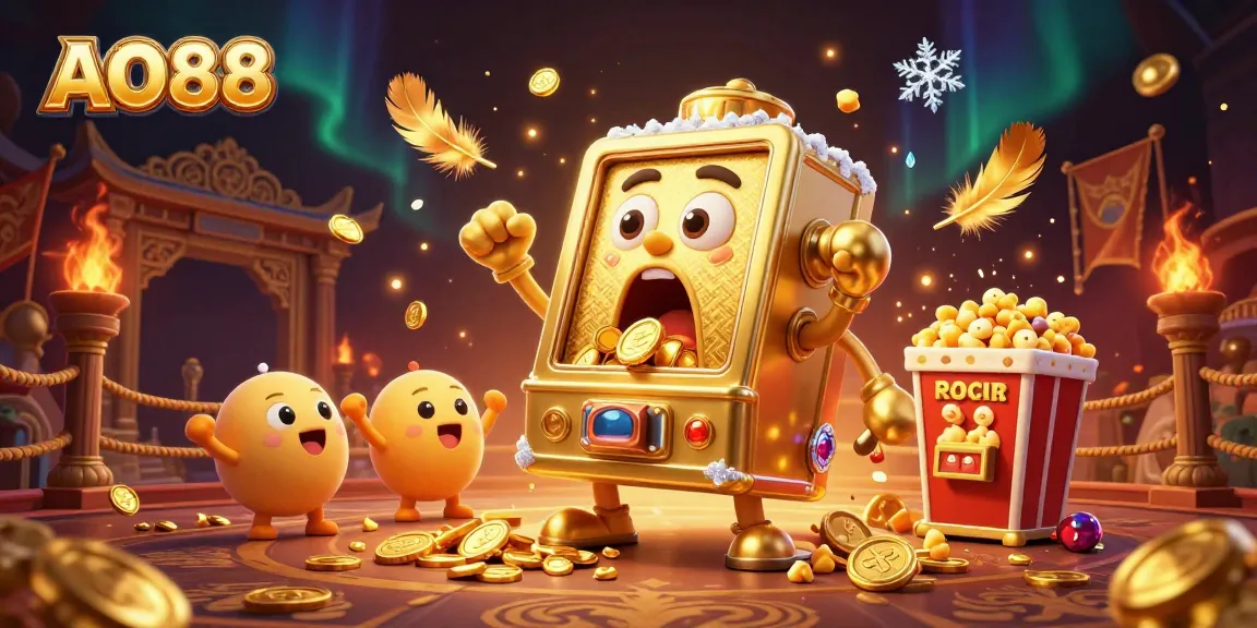 Experience AO88 with golden slots, lively characters, and a rich casino atmosphere.
