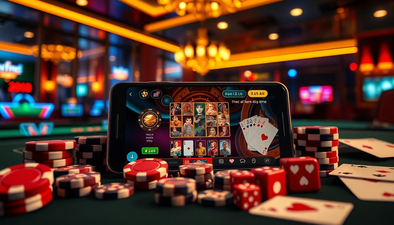 xóc đĩa trực tuyến trên điện thoại gameplay showcasing vibrant casino elements for an exciting gambling experience