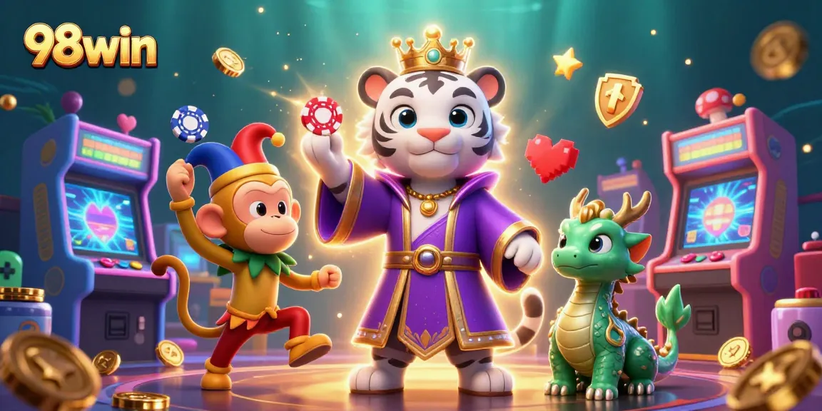 Join the excitement at 98win casino with vibrant 3D gaming characters and dynamic action.