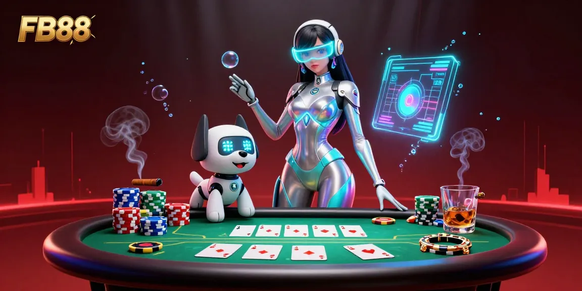 Experience thrilling poker action with FB88 in a vibrant casino environment.