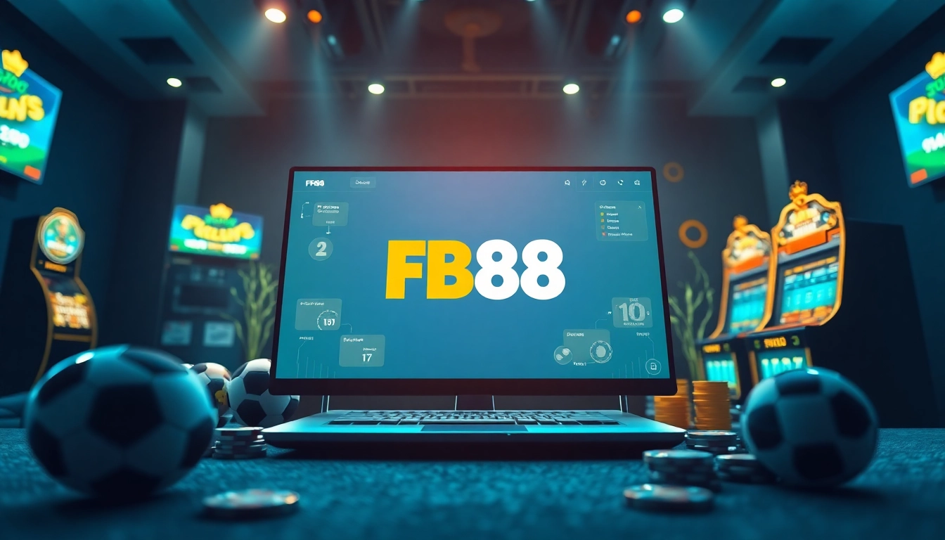 Visual representation of the FB88 online betting platform, showcasing user engagement and sports betting features.