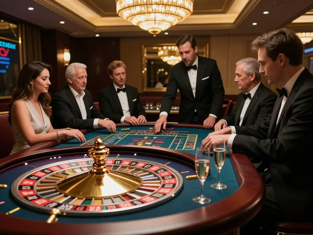 Players engaging at a vibrant roulette table, experiencing the excitement of tip88 gaming