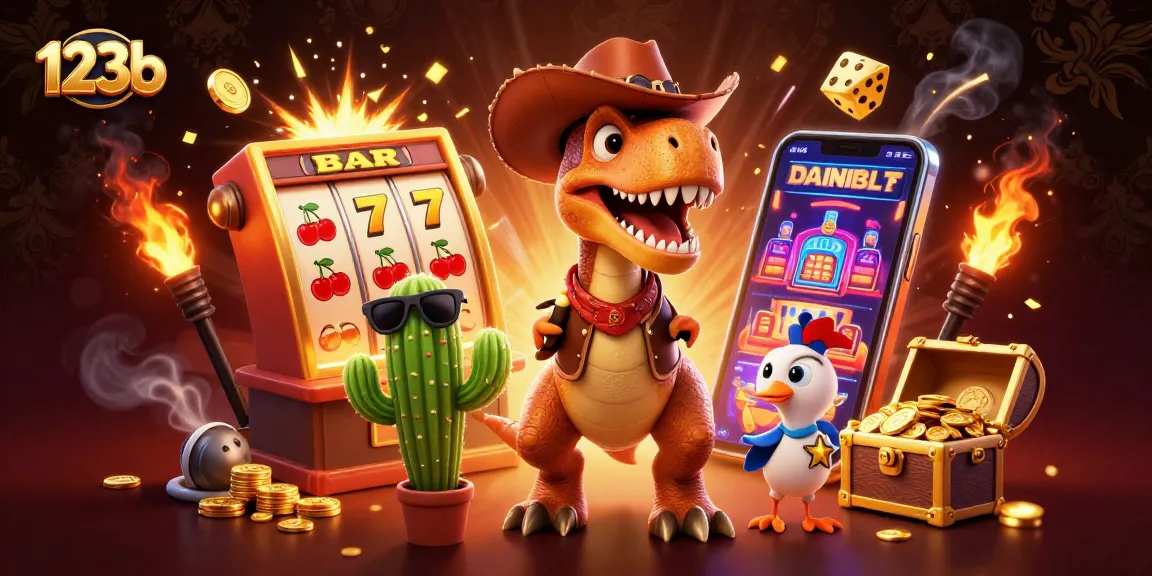 Experience the thrill with 123b as the T-Rex wins jackpots amidst vibrant casino action!