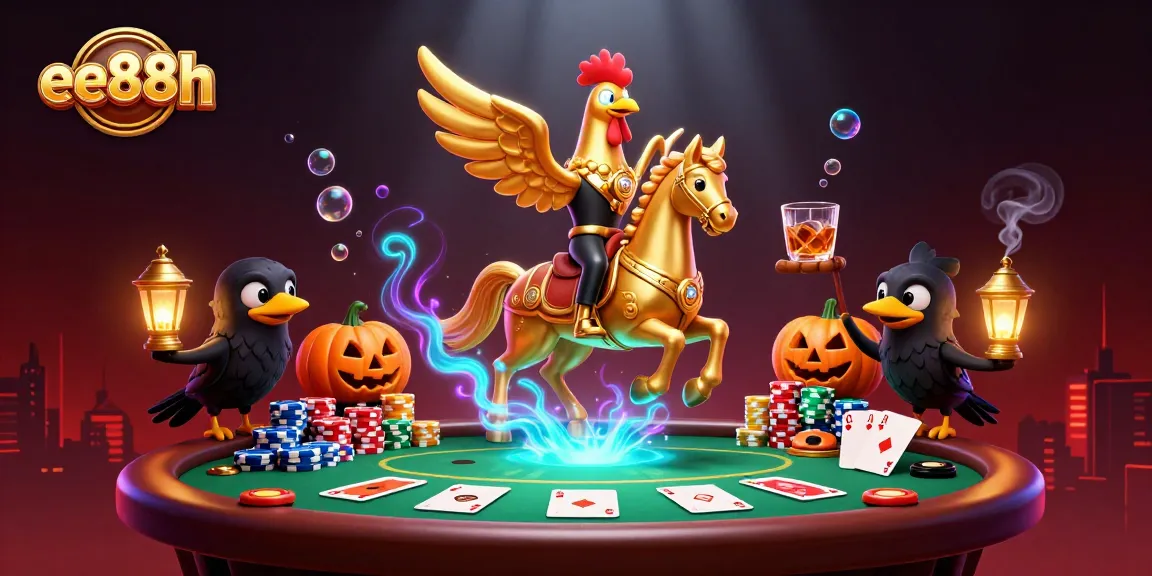 Experience thrilling action at ee88h with golden rooster in a vibrant casino scene.