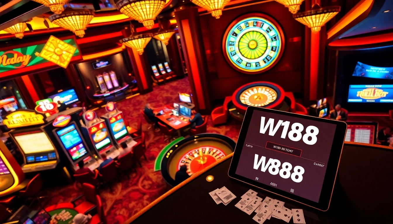 Experience thrilling gameplay at https://w188.today/ with vibrant casino tables and excited players.
