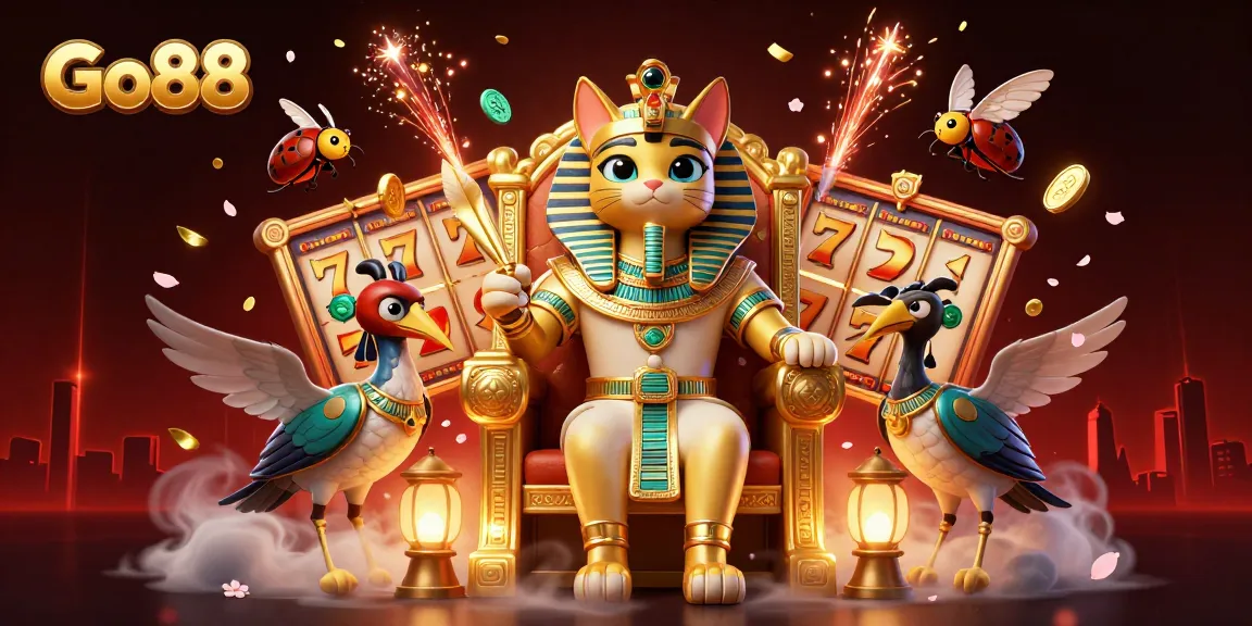 Experience thrill and excitement at Go88 with vibrant scenes of slots and rich colors.