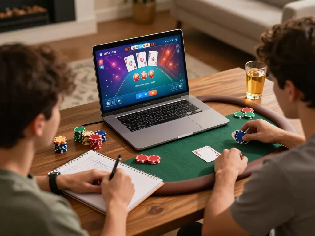 rikvip players strategizing in an exciting online poker game experience at home