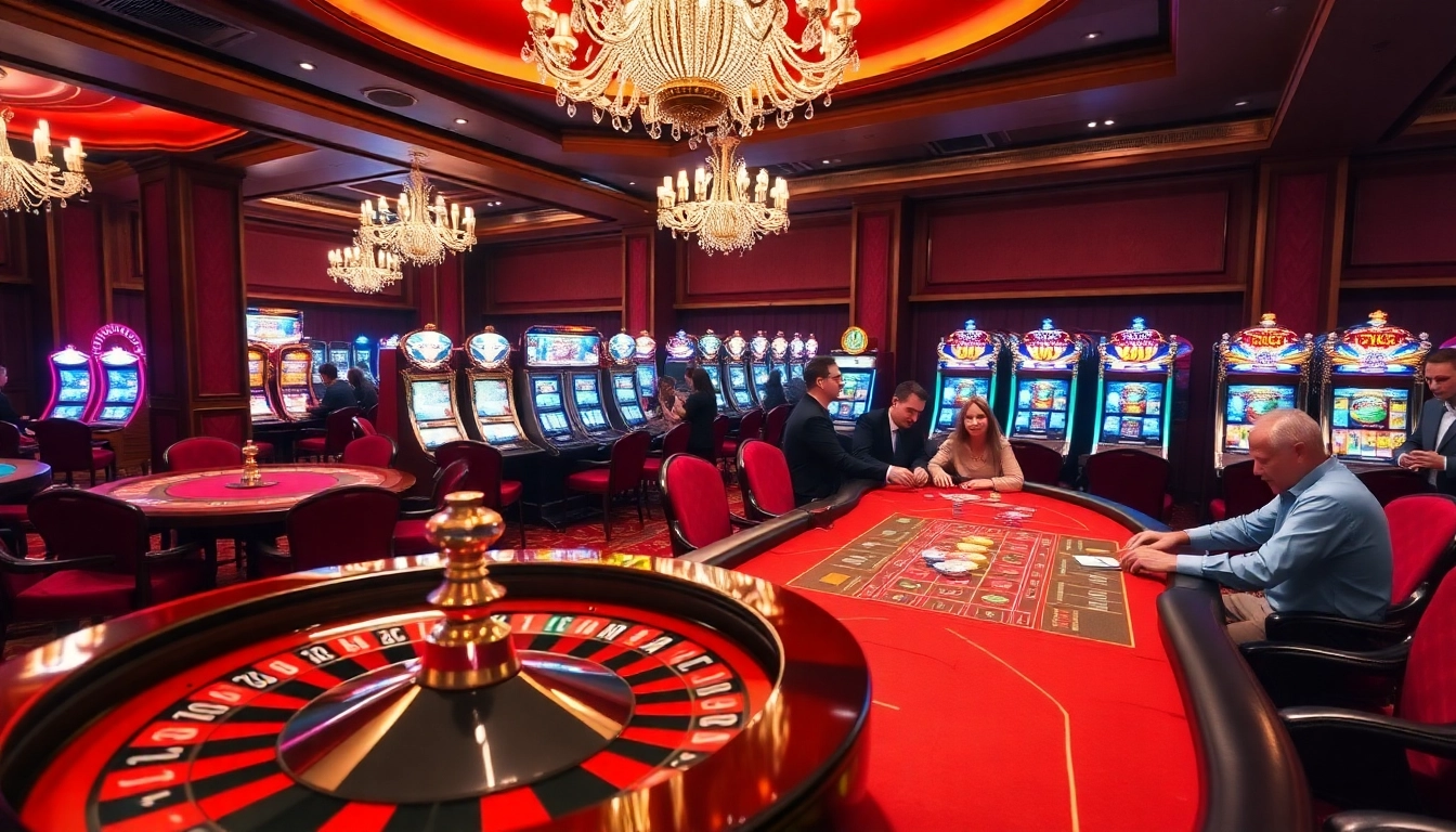Experience the thrill of gambling at LC88 with vibrant poker tables and spinning roulette wheels.