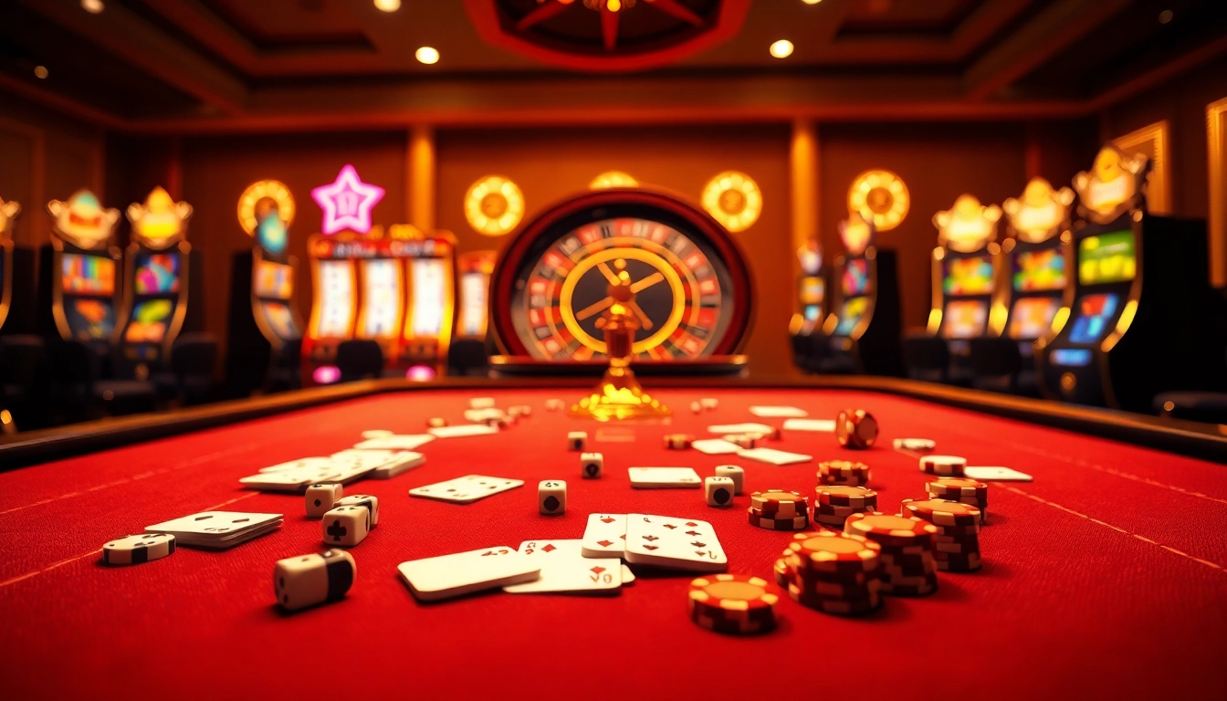 Exciting gambling action at https://sv66.group/ featuring a luxurious casino table with cards and chips.