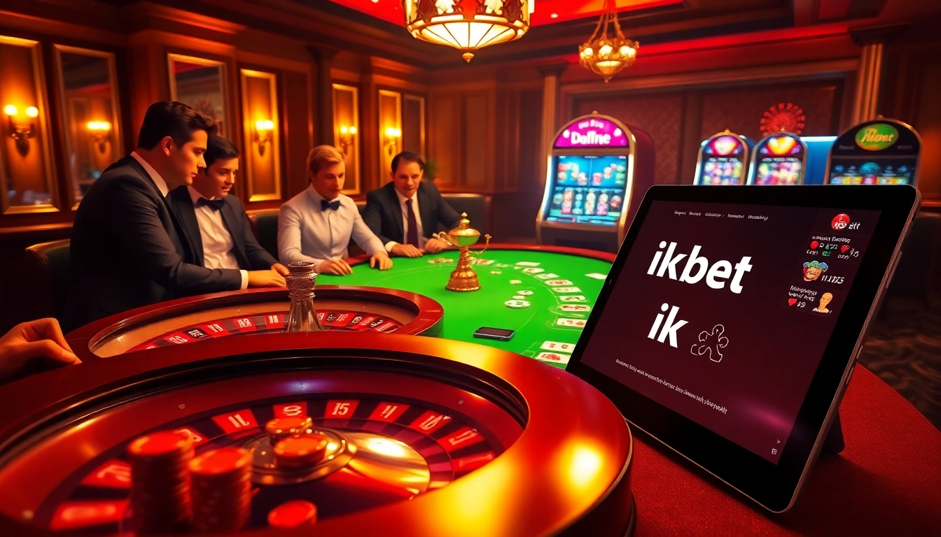 Engaged players enjoying a high-stakes game at the rikbet casino table, capturing the excitement of gambling.