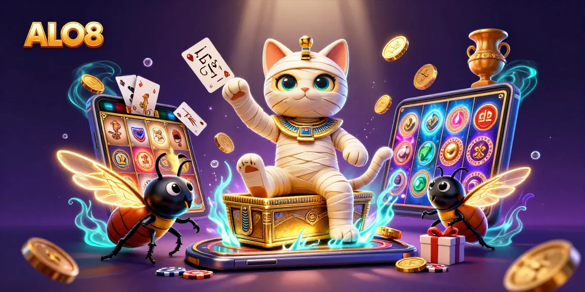 Engage with ALO8's thrilling online gaming experience, featuring dynamic slot games and casino elements.