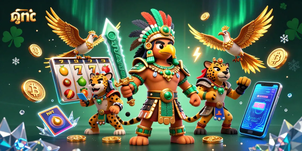 Spin to win with ดูหนัง at an Aztec-themed slot adventure, featuring vibrant characters and lively elements.